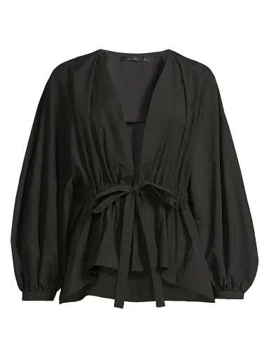 Natori Women's Voluminous Puff-Sleeve Jacket - Black - Size XL | Thumbnail 1