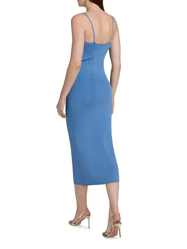 Ramy Brook Women's Sloan U-Neck Rib-Knit Midi-Dress - Cornflower Blue | Thumbnail 5