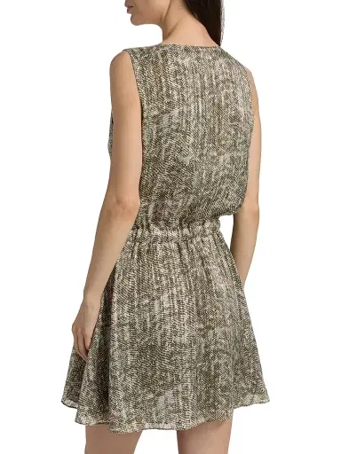 Ramy Brook Women's Itzel Printed Silk-Blend V-Neck Minidress | Thumbnail 5