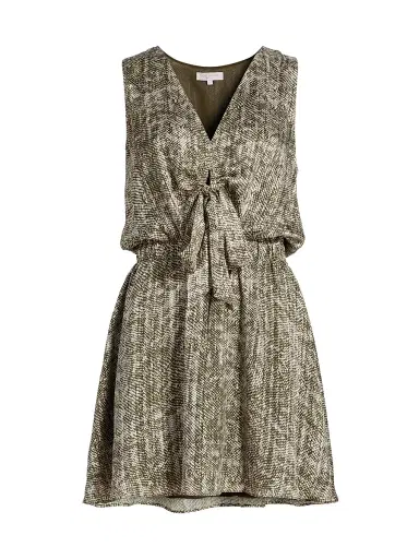 Ramy Brook Women's Itzel Printed Silk-Blend V-Neck Minidress | Thumbnail 1