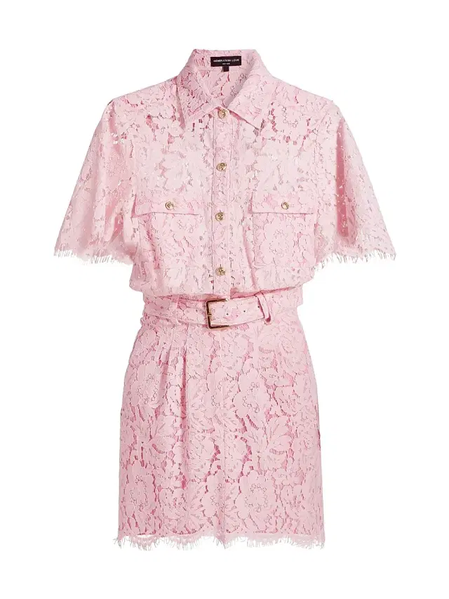 Generation Love Women's Morgana Lace Belted Dress - Sugar Pink