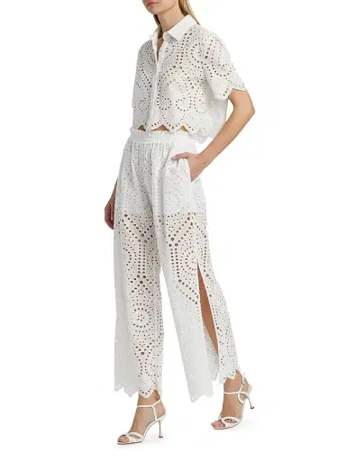 Generation Love Women's Connie Cotton Eyelet Pants - White | Thumbnail 2 Generation Love Women's Connie Cotton Eyelet Pants - White | Thumbnail 2