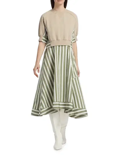 3.1 Phillip Lim Women's Sweatshirt Combo Midi-Dress | Thumbnail 3 3.1 Phillip Lim Women's Sweatshirt Combo Midi-Dress | Thumbnail 3