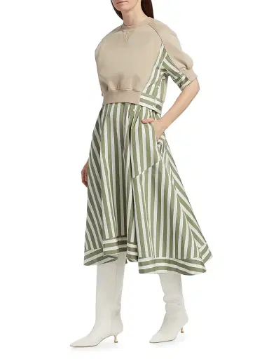 3.1 Phillip Lim Women's Sweatshirt Combo Midi-Dress | Thumbnail 4 3.1 Phillip Lim Women's Sweatshirt Combo Midi-Dress | Thumbnail 4