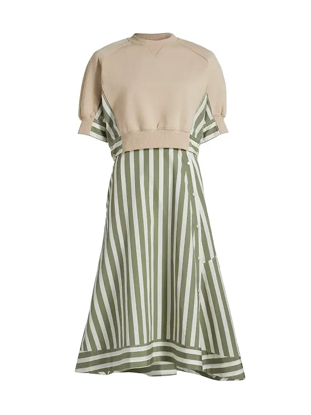 3.1 Phillip Lim Women's Sweatshirt Combo Midi-Dress - Concrete