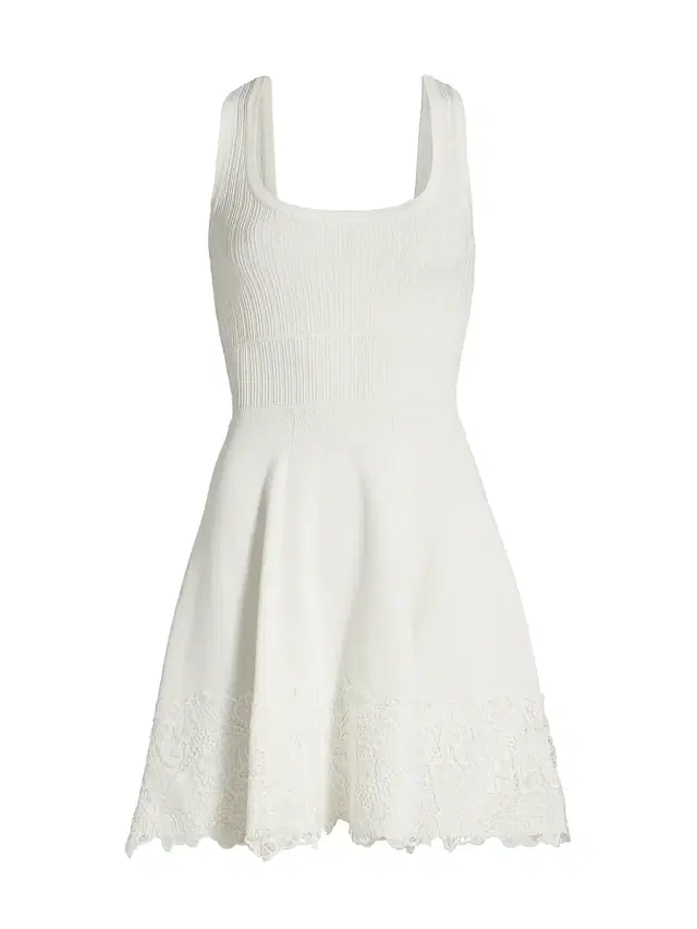 Generation Love Women's Orpheus Lace Combo Rib Mini-Dress - White