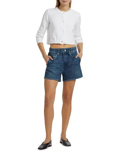 Stellae Dux Women's Cotton-Blend Point Collar Crop Cardigan | Thumbnail 2 Stellae Dux Women's Cotton-Blend Point Collar Crop Cardigan | Thumbnail 2