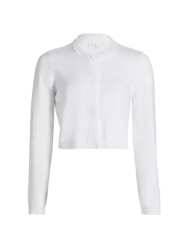 Stellae Dux Women's Cotton-Blend Point Collar Crop Cardigan | Thumbnail 1 Stellae Dux Women's Cotton-Blend Point Collar Crop Cardigan | Thumbnail 1