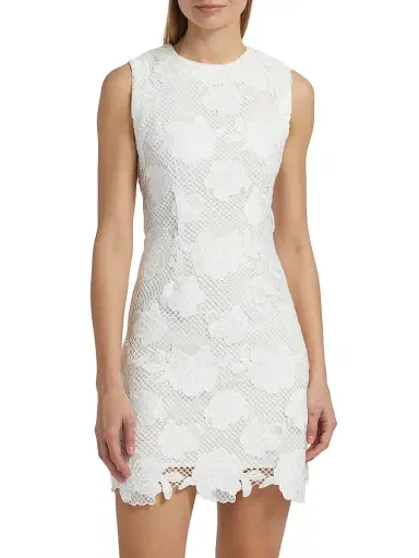 Generation Love Women's Dania Floral Mesh Minidress - White | Thumbnail 3