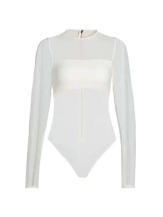 ALICE + OLIVIA Women's Bandeau Sheer Bodysuit - Off White