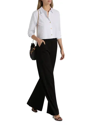 L'Agence Women's Cosette Crop Hi-Low Shirt | Thumbnail 2 L'Agence Women's Cosette Crop Hi-Low Shirt | Thumbnail 2