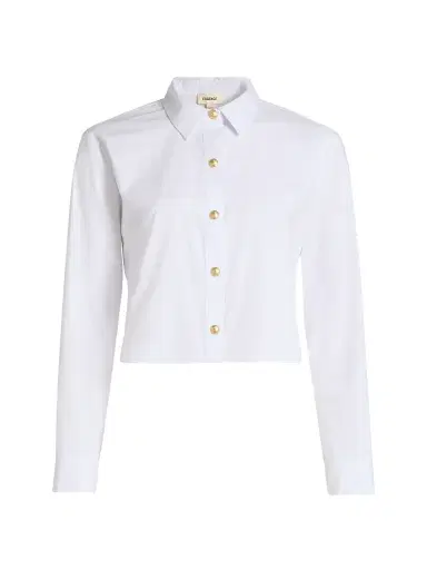 L'Agence Women's Cosette Crop Hi-Low Shirt | Thumbnail 1 L'Agence Women's Cosette Crop Hi-Low Shirt | Thumbnail 1