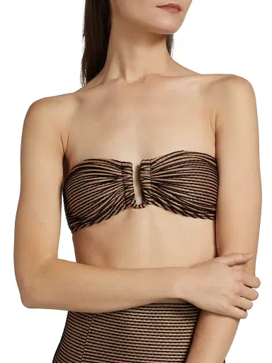 Ulla Johnson Women's Santorini Striped Bandeau Bikini Top - Helios | Thumbnail 6