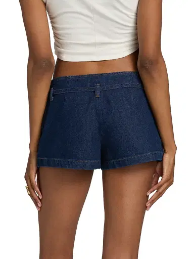 Reformation Women's Khloe Low-Rise Denim Skort - Biarritz Belted - Size 12 | Thumbnail 5