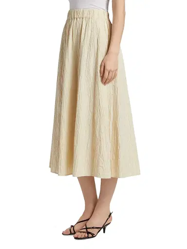 Marie Oliver Women's Sasha Cotton-Blend Midi-Skirt - Ash | Thumbnail 4 Marie Oliver Women's Sasha Cotton-Blend Midi-Skirt - Ash | Thumbnail 4