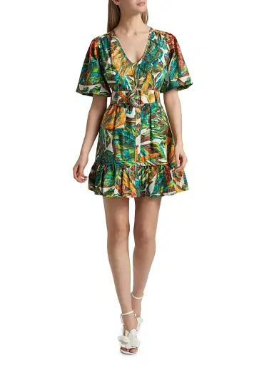 Marie Oliver Women's Gwyneth Botanical Cotton Belted Minidress - Paradise | Thumbnail 2 Marie Oliver Women's Gwyneth Botanical Cotton Belted Minidress - Paradise | Thumbnail 2