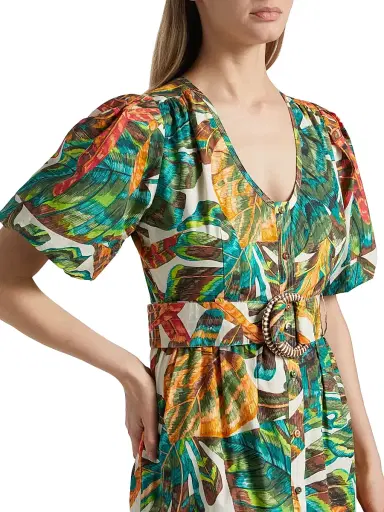 Marie Oliver Women's Gwyneth Botanical Cotton Belted Minidress - Paradise | Thumbnail 6 Marie Oliver Women's Gwyneth Botanical Cotton Belted Minidress - Paradise | Thumbnail 6