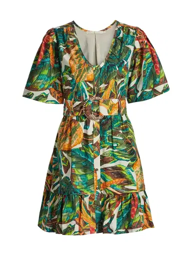 Marie Oliver Women's Gwyneth Botanical Cotton Belted Minidress - Paradise | Thumbnail 1 Marie Oliver Women's Gwyneth Botanical Cotton Belted Minidress - Paradise | Thumbnail 1