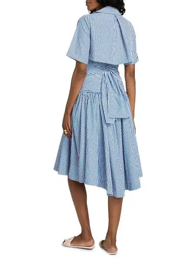 Rosie Assoulin Women's Stripe Tie Shirtdress - Blue Stripe - Size 2 | Thumbnail 5