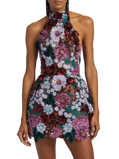 Bronx and Banco Women's Deirdre Halterneck Minidress - Pink Multi | Thumbnail 3 Bronx and Banco Women's Deirdre Halterneck Minidress - Pink Multi | Thumbnail 3