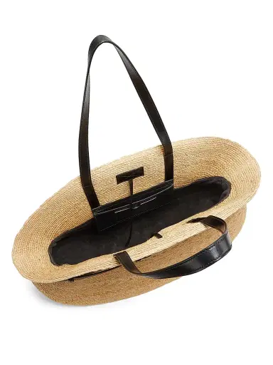 Balmain Women's Shuffle Raffia Tote Bag - Noir Natural | Thumbnail 4 Balmain Women's Shuffle Raffia Tote Bag - Noir Natural | Thumbnail 4