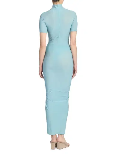 Alaïa Women's Draped Body-Con Maxi Dress - Bleu Ocean | Thumbnail 5 Alaïa Women's Draped Body-Con Maxi Dress - Bleu Ocean | Thumbnail 5