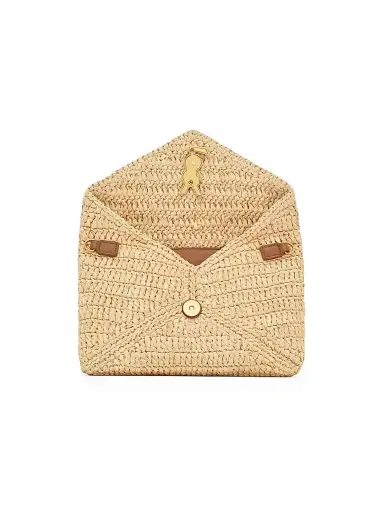 Saint Laurent Women's Cassandre Chain Pouch in Raffia | Thumbnail 4 Saint Laurent Women's Cassandre Chain Pouch in Raffia | Thumbnail 4