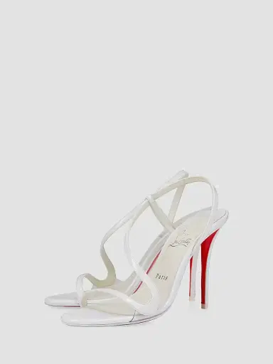 Christian Louboutin Women's Rosa Z Patent Leather 100MM Sandals - Bianco | Thumbnail 2