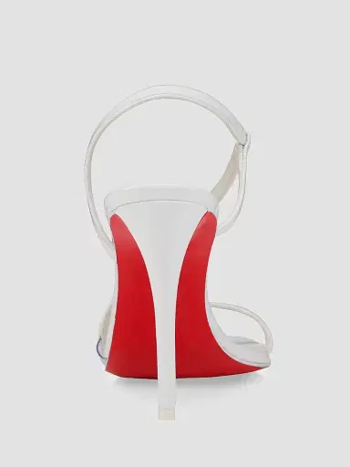 Christian Louboutin Women's Rosa Z Patent Leather 100MM Sandals - Bianco | Thumbnail 3