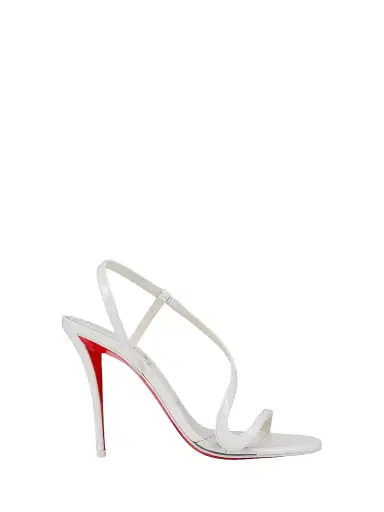 Christian Louboutin Women's Rosa Z Patent Leather 100MM Sandals - Bianco | Thumbnail 1