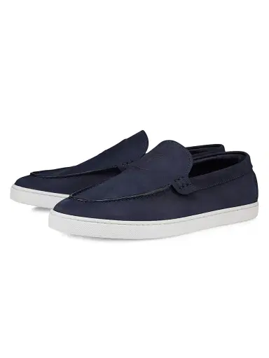Christian Louboutin Men's Moonboat Leather Loafers - Zaffiro | Thumbnail 2 Christian Louboutin Men's Moonboat Leather Loafers - Zaffiro | Thumbnail 2