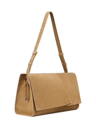 Christian Louboutin Women's Baggy Suede Shoulder Bag - Lionne | Thumbnail 2 Christian Louboutin Women's Baggy Suede Shoulder Bag - Lionne | Thumbnail 2