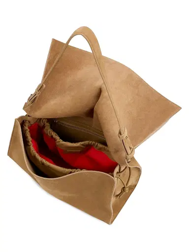 Christian Louboutin Women's Baggy Suede Shoulder Bag - Lionne | Thumbnail 4 Christian Louboutin Women's Baggy Suede Shoulder Bag - Lionne | Thumbnail 4