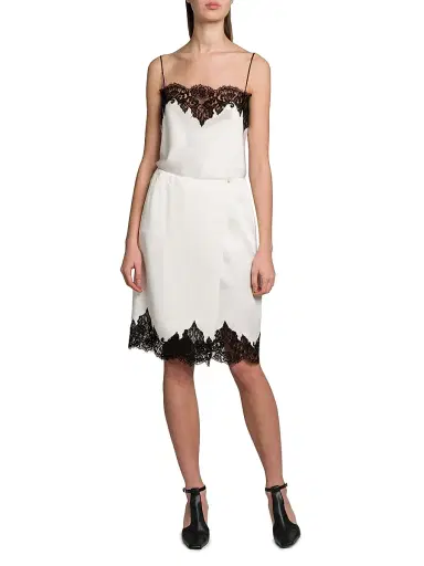 Stella McCartney Women's Satin-Lace Wrap Mini-Skirt - Cream | Thumbnail 2 Stella McCartney Women's Satin-Lace Wrap Mini-Skirt - Cream | Thumbnail 2