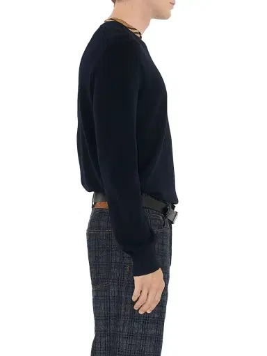 Burberry Men's Michael Check Trim Wool Sweater - Black - Size XXL | Thumbnail 4 Burberry Men's Michael Check Trim Wool Sweater - Black - Size XXL | Thumbnail 4