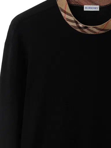 Burberry Men's Michael Check Trim Wool Sweater - Black - Size XXL | Thumbnail 6 Burberry Men's Michael Check Trim Wool Sweater - Black - Size XXL | Thumbnail 6
