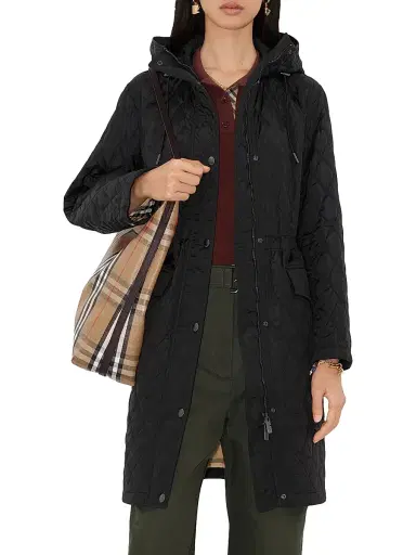 Burberry Women's Hillgate Quilted Coat - Black - Size XL | Thumbnail 2