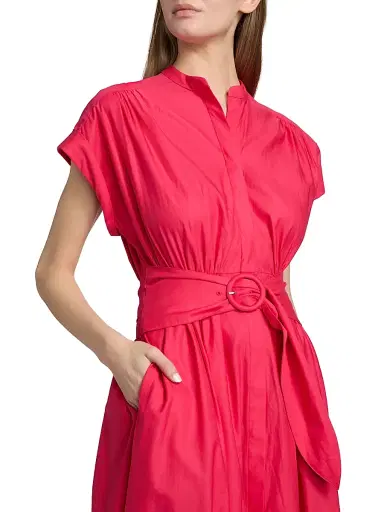 Saloni Women's Neesha Stretch-Cotton Self-Tie Maxi Dress - Cherry Pink - Size 6 | Thumbnail 6 Saloni Women's Neesha Stretch-Cotton Self-Tie Maxi Dress - Cherry Pink - Size 6 | Thumbnail 6