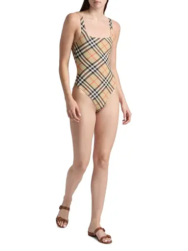 Burberry Women's Check One-Piece Swimsuit - Sand Ip Check - Size XS | Thumbnail 2 Burberry Women's Check One-Piece Swimsuit - Sand Ip Check - Size XS | Thumbnail 2