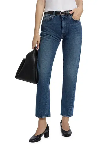 TOTEME Women's Twisted Seam Mid-Rise Ankle Jeans - Washed Blue - Size 30 | Thumbnail 3