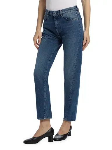 TOTEME Women's Twisted Seam Mid-Rise Ankle Jeans - Washed Blue - Size 30 | Thumbnail 4