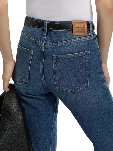 TOTEME Women's Twisted Seam Mid-Rise Ankle Jeans - Washed Blue - Size 30 | Thumbnail 6