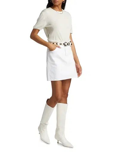 BLK DNM Women's Skirt 74 - White - Size 8 | Thumbnail 2