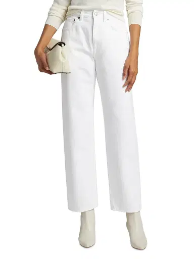 BLK DNM Women's Straight-Leg Jeans - White - Size 30 | Thumbnail 3