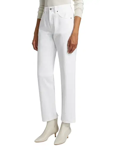 BLK DNM Women's Straight-Leg Jeans - White - Size 30 | Thumbnail 4