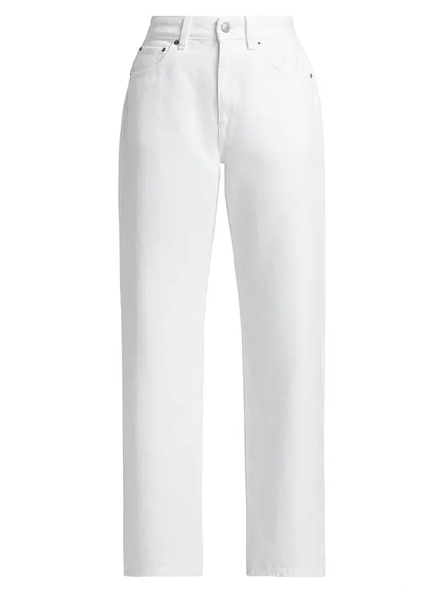 BLK DNM Women's Straight-Leg Jeans - White - Size 30