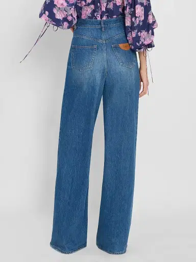 Chloé Women's Faded Wide-Leg Jeans - Night Blue | Thumbnail 3
