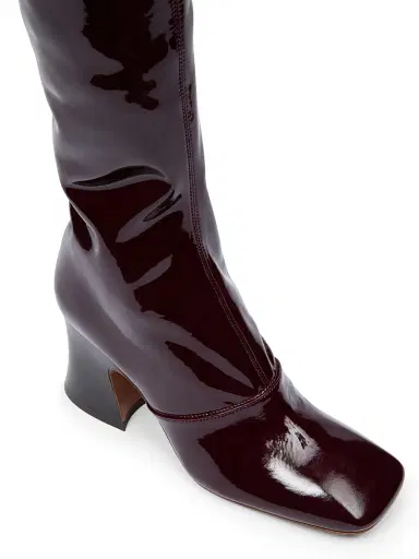 Chloé Women's Janis Tall Shaft Patent Leather Boots - Obscure Red | Thumbnail 4 Chloé Women's Janis Tall Shaft Patent Leather Boots - Obscure Red | Thumbnail 4