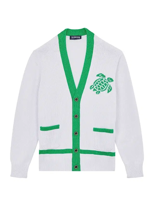 Vilebrequin Men's Big Turtle Cotton Cardigan - Laser - Size XL