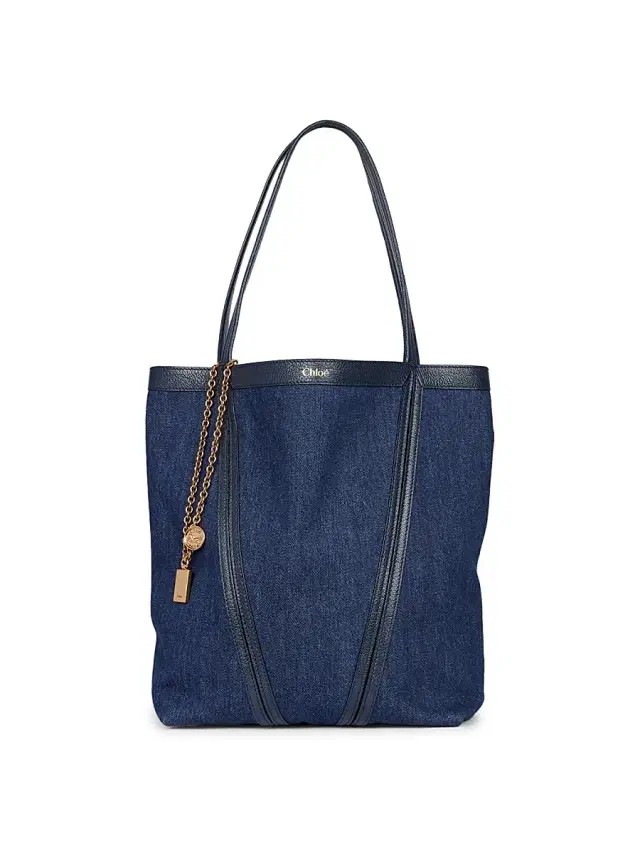 Chloé Women's  Spin Denim Tote Bag - Submarine Blue